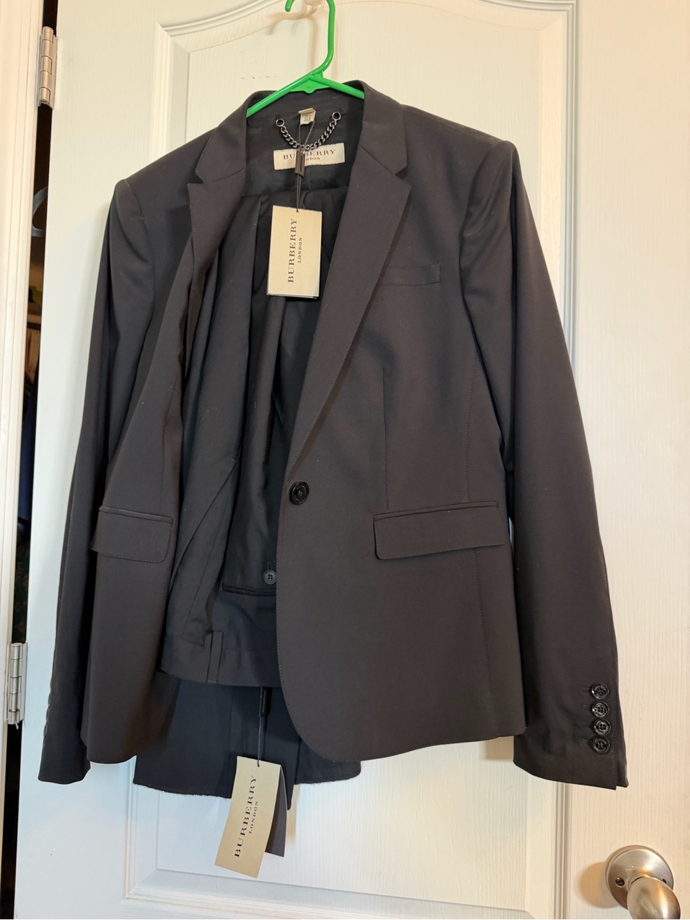 Burberry Women’s Black Blazer (size 12) and Pants (size 10)
